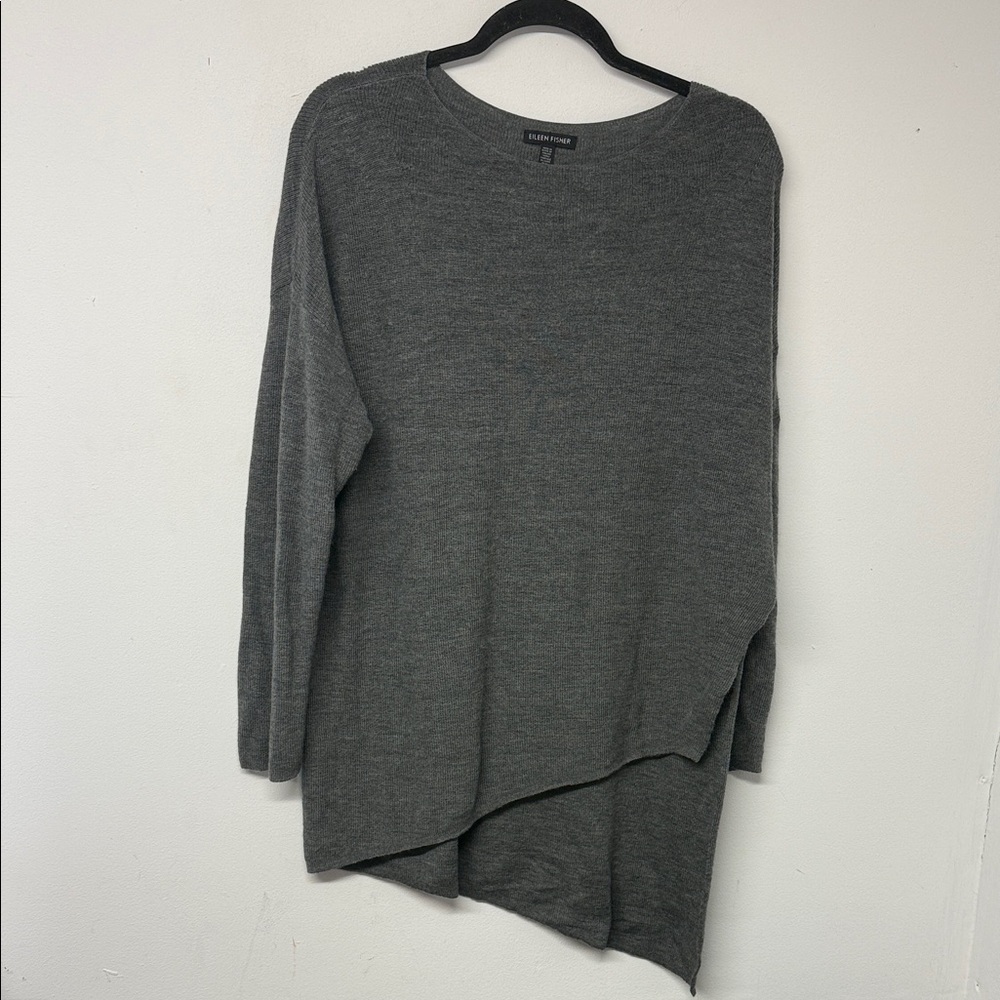 Eileen Fisher Gray Crew Neck Sweater size Medium